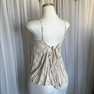 Lavender Boho Floral Print Spaghetti Strap Tank Top